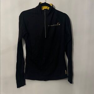 black nike livestrong quarter zip size medium